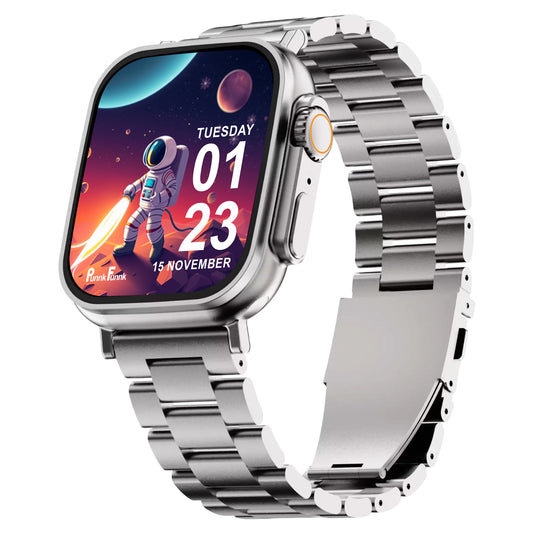 T800 Ultra Smartwatch Stainless Steel, BT Calling, Fitness & Music Smartwatch