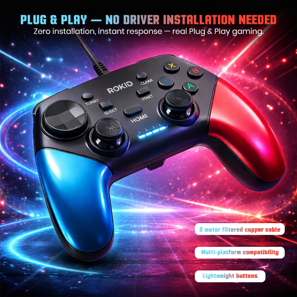 G9 Wired Gaming Controller for Android And iOS , PS3, PS4, PS5 Gamepad (Black / Red, For Android, PC, PS3, PS4, PS5)