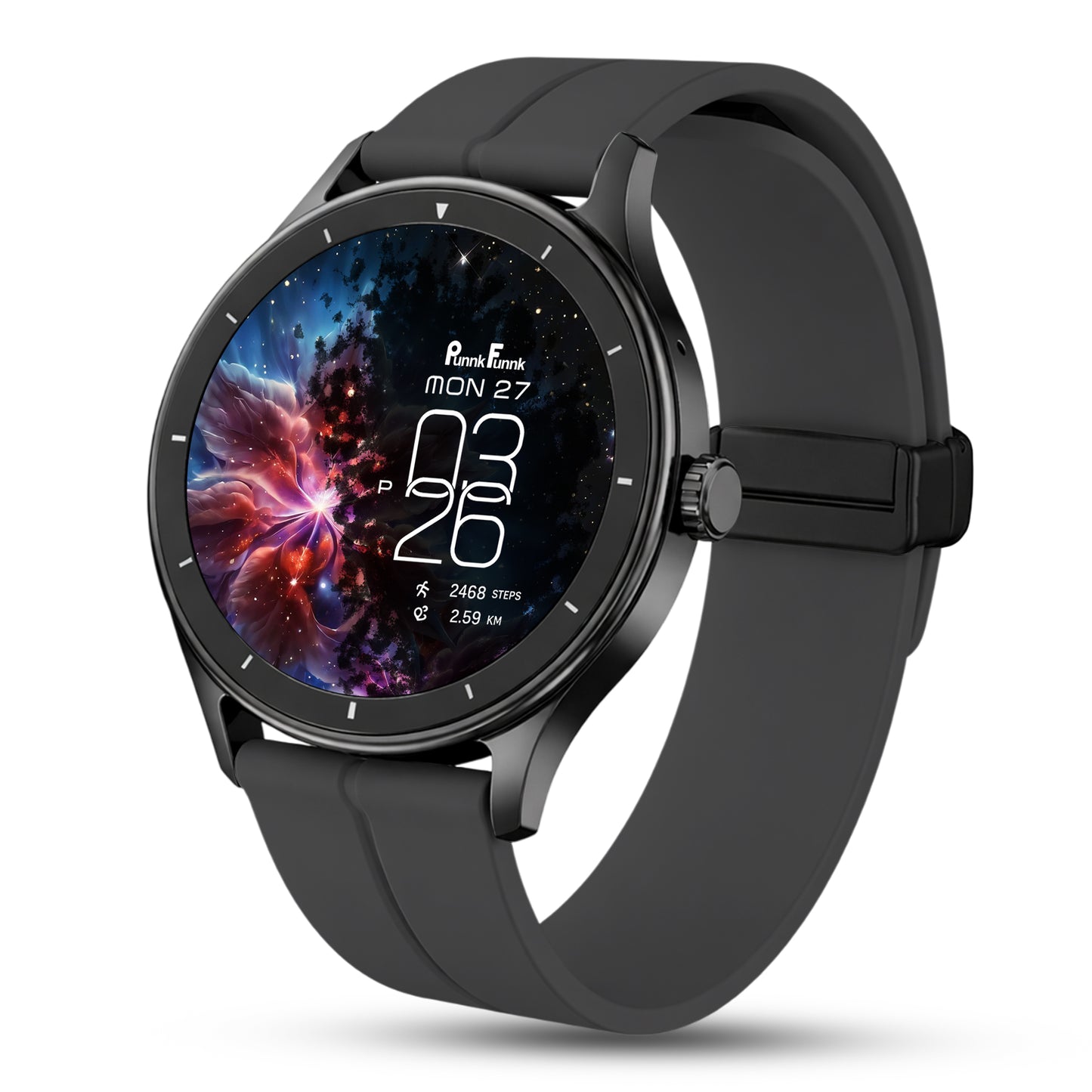 PunnkFunnk Active Lite 1.49"Amoled Display BT Calling, Notification, Music, Sports, fitness Smartwatch (Magnetic)