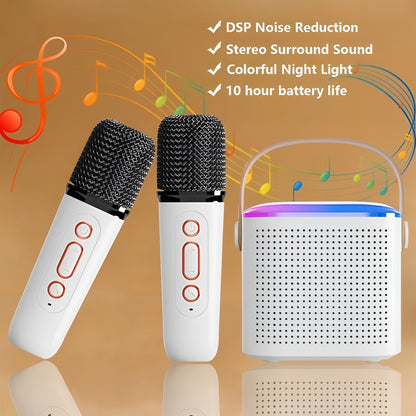 Wireless Mini Vocal Speaker with Dual Mic RGB Lights & Voice