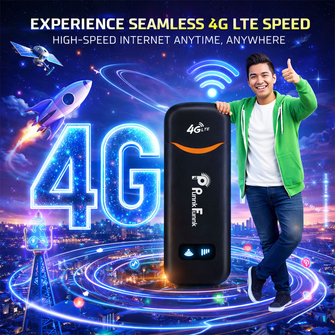 4G LTE WiFi USB Dongle Stick with All SIM Network Support | 4G Data Card with up to 150Mbps Data Speed, Fast 4G Dongle, SIM Adapter Included, tri_Band