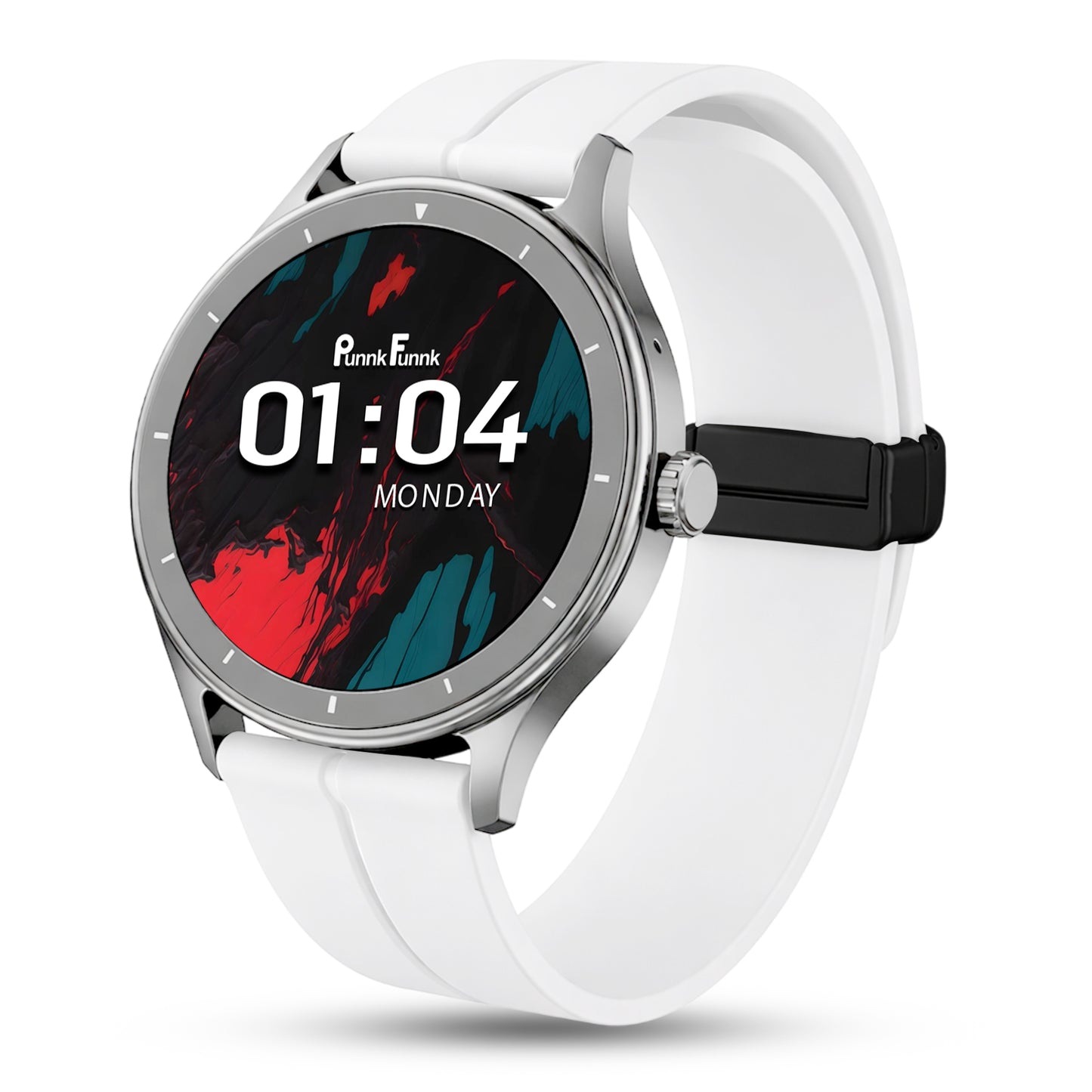 PunnkFunnk Active Lite 1.49"Amoled Display BT Calling, Notification, Music, Sports, fitness Smartwatch (Magnetic)