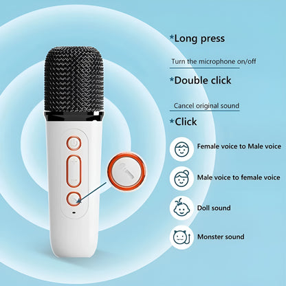 Wireless Mini Vocal Speaker with Dual Mic RGB Lights & Voice