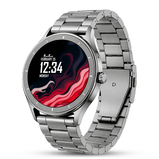 PunnkFunnk Active Lite 1.49"Amoled Display BT Calling, Notification, Music, Sports, fitness Smartwatch (Metal)