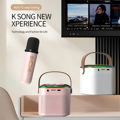 Wireless Mini Vocal Speaker with Dual Mic RGB Lights & Voice