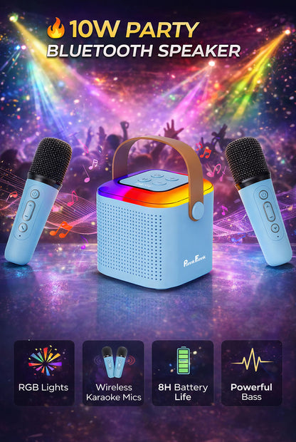 Wireless Mini Vocal Speaker with Dual Mic RGB Lights & Voice