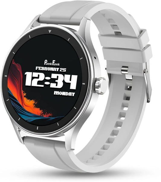 PunnkFunnk Active Lite 1.49"Amoled Display BT Calling, Notification, Music, Sports, fitness Smartwatch (Silicone)