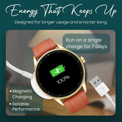 PunnkFunnk Active Lite 1.49"Amoled Display BT Calling, Notification, Music, Sports, fitness Smartwatch (Silicone)