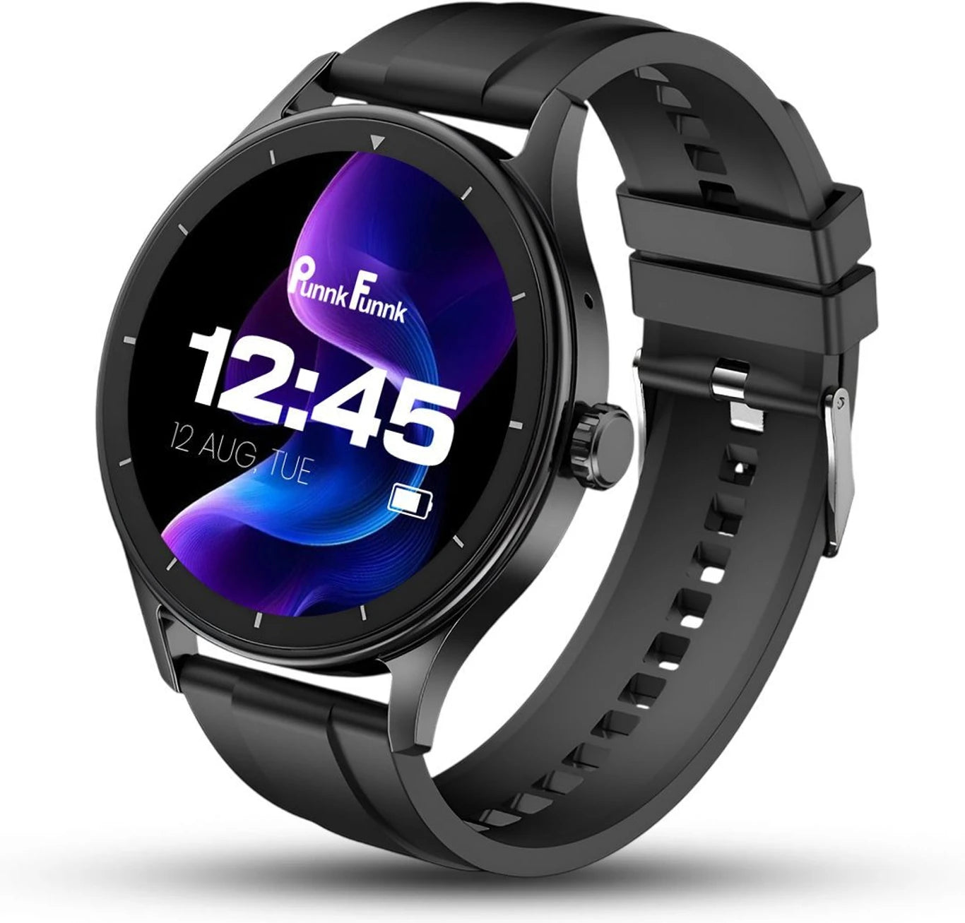 PunnkFunnk Active Lite 1.49"Amoled Display BT Calling, Notification, Music, Sports, fitness Smartwatch (Silicone)