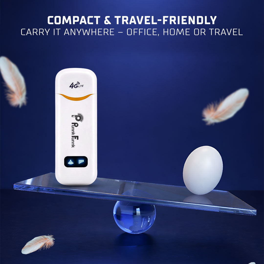 4G LTE WiFi USB Dongle Stick with All SIM Network Support | 4G Data Card with up to 150Mbps Data Speed, Fast 4G Dongle, SIM Adapter Included, tri_Band