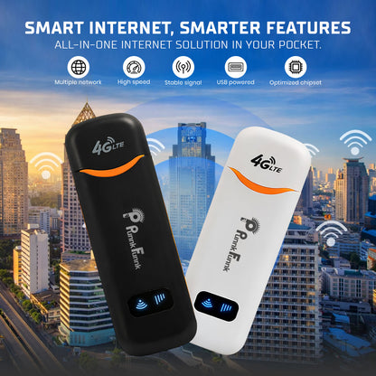 4G LTE WiFi USB Dongle Stick with All SIM Network Support | 4G Data Card with up to 150Mbps Data Speed, Fast 4G Dongle, SIM Adapter Included, tri_Band