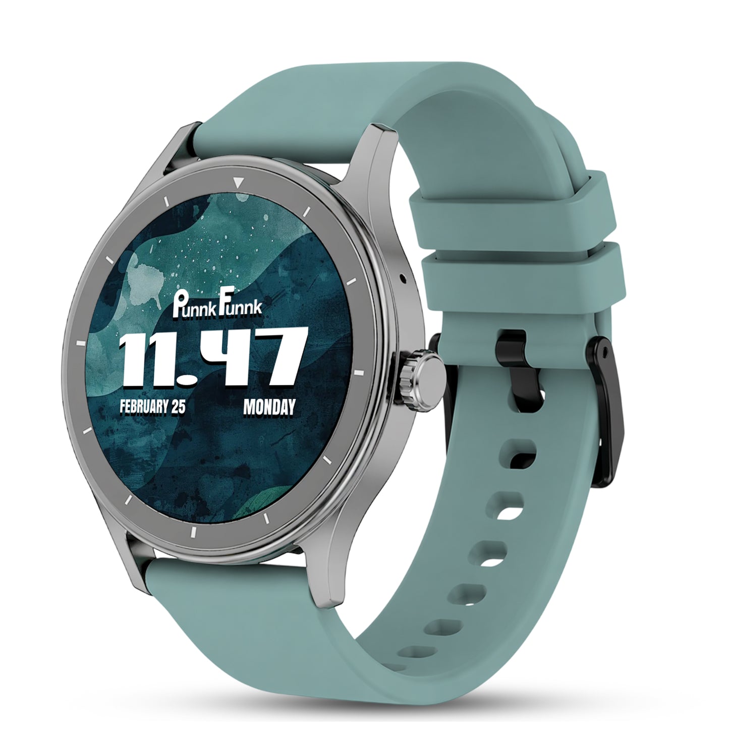 PunnkFunnk Active Lite 1.49"Amoled Display BT Calling, Notification, Music, Sports, fitness Smartwatch (Silicone)