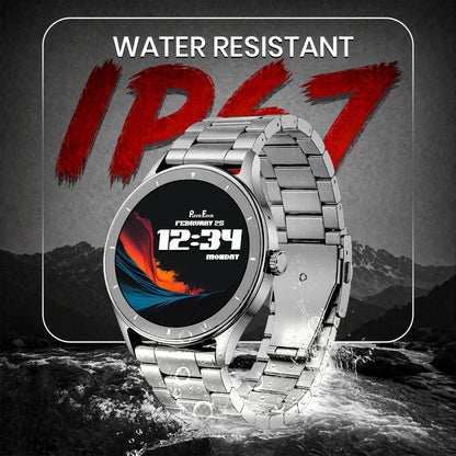 PunnkFunnk Active Lite 1.49"Amoled Display BT Calling, Notification, Music, Sports, fitness Smartwatch (Metal)