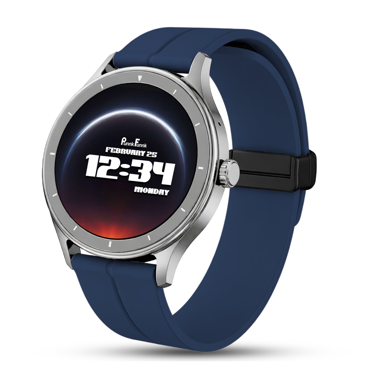 PunnkFunnk Active Lite 1.49"Amoled Display BT Calling, Notification, Music, Sports, fitness Smartwatch (Magnetic)