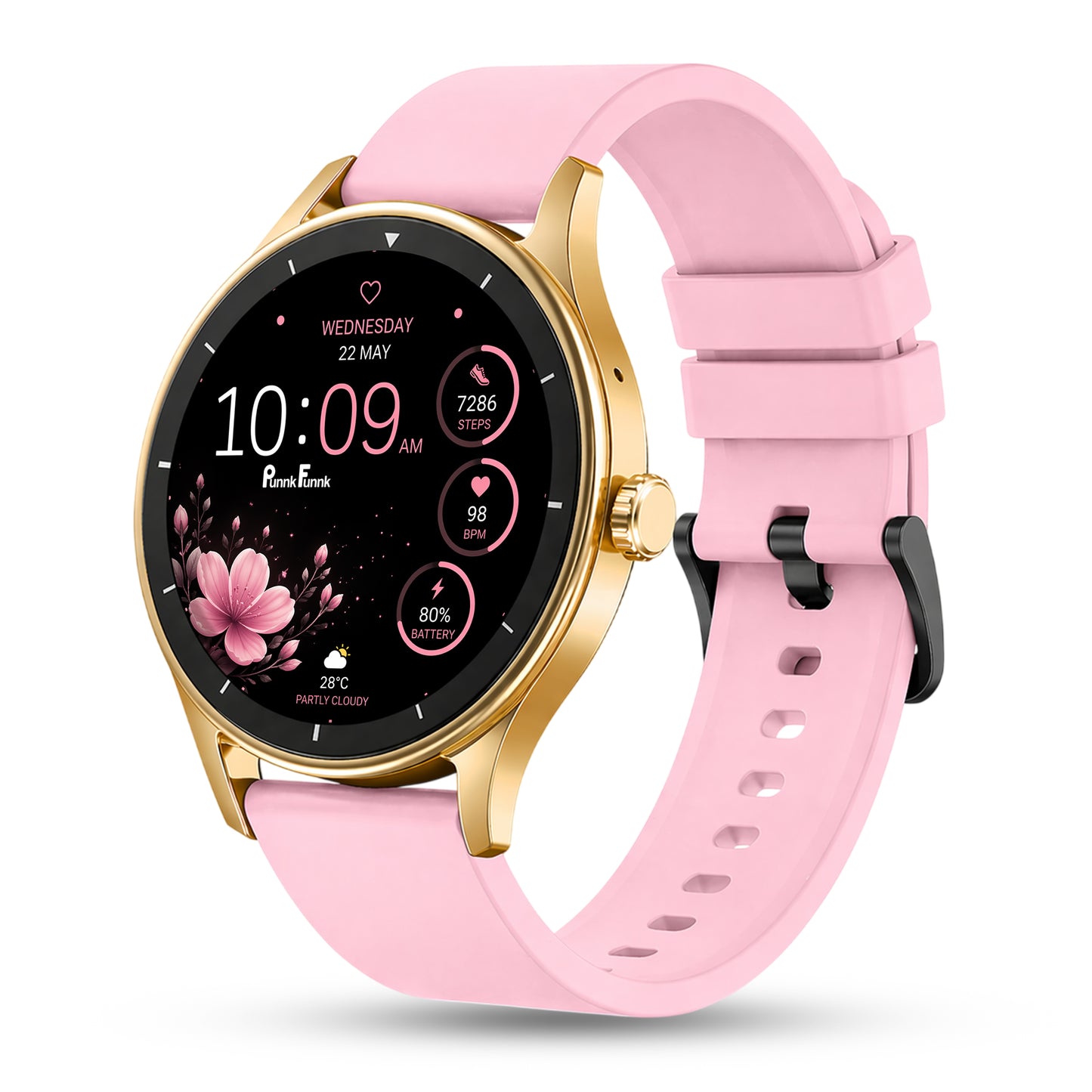 PunnkFunnk Active Lite 1.49"Amoled Display BT Calling, Notification, Music, Sports, fitness Smartwatch (Silicone)