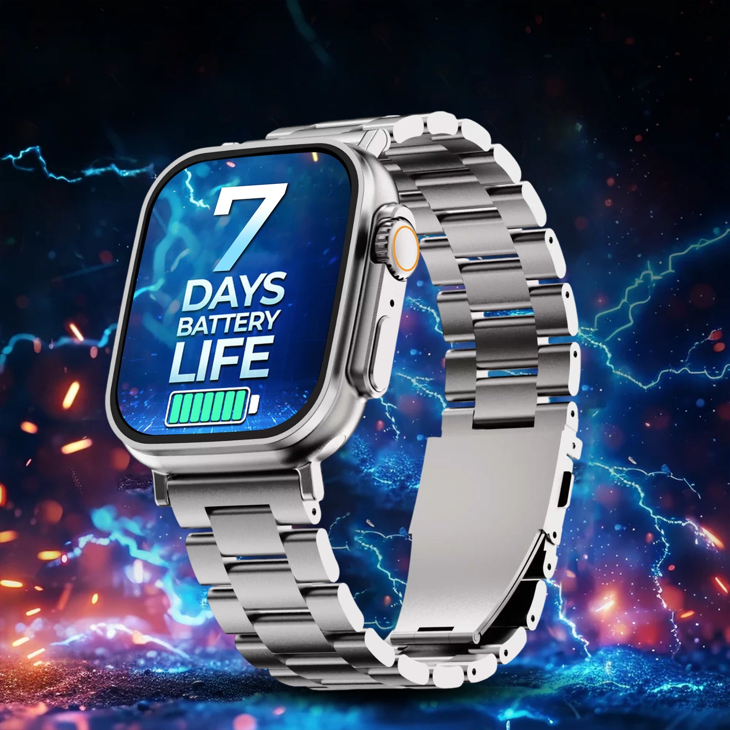 T800 Ultra Smartwatch Stainless Steel, BT Calling, Fitness & Music Smartwatch