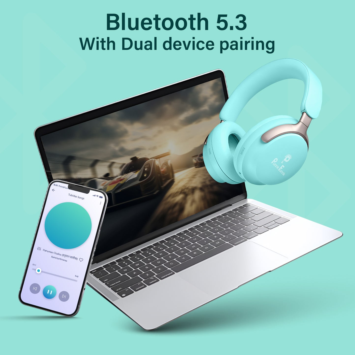 🔥 PunnkFunnk Super Bass Over-Ear Headphone   Crystal Clear Sound | Deep Bass | Soft Cushions   Perfect for Music, Gaming & Calls 🎧