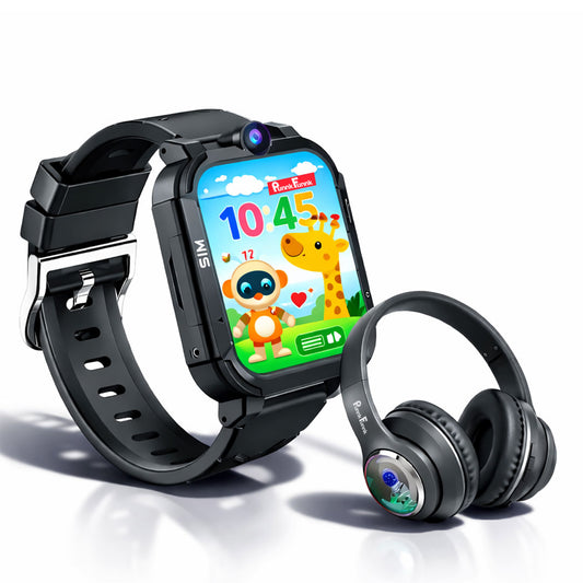 PunnkFunnk Kids Smartwatch & Wireless Headphones Gift Combo for Boys & Girls (7–15 Years) | Learning + Music Entertainment Kit