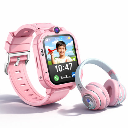 PunnkFunnk Kids Smartwatch & Wireless Headphones Gift Combo for Boys & Girls (7–15 Years) | Learning + Music Entertainment Kit
