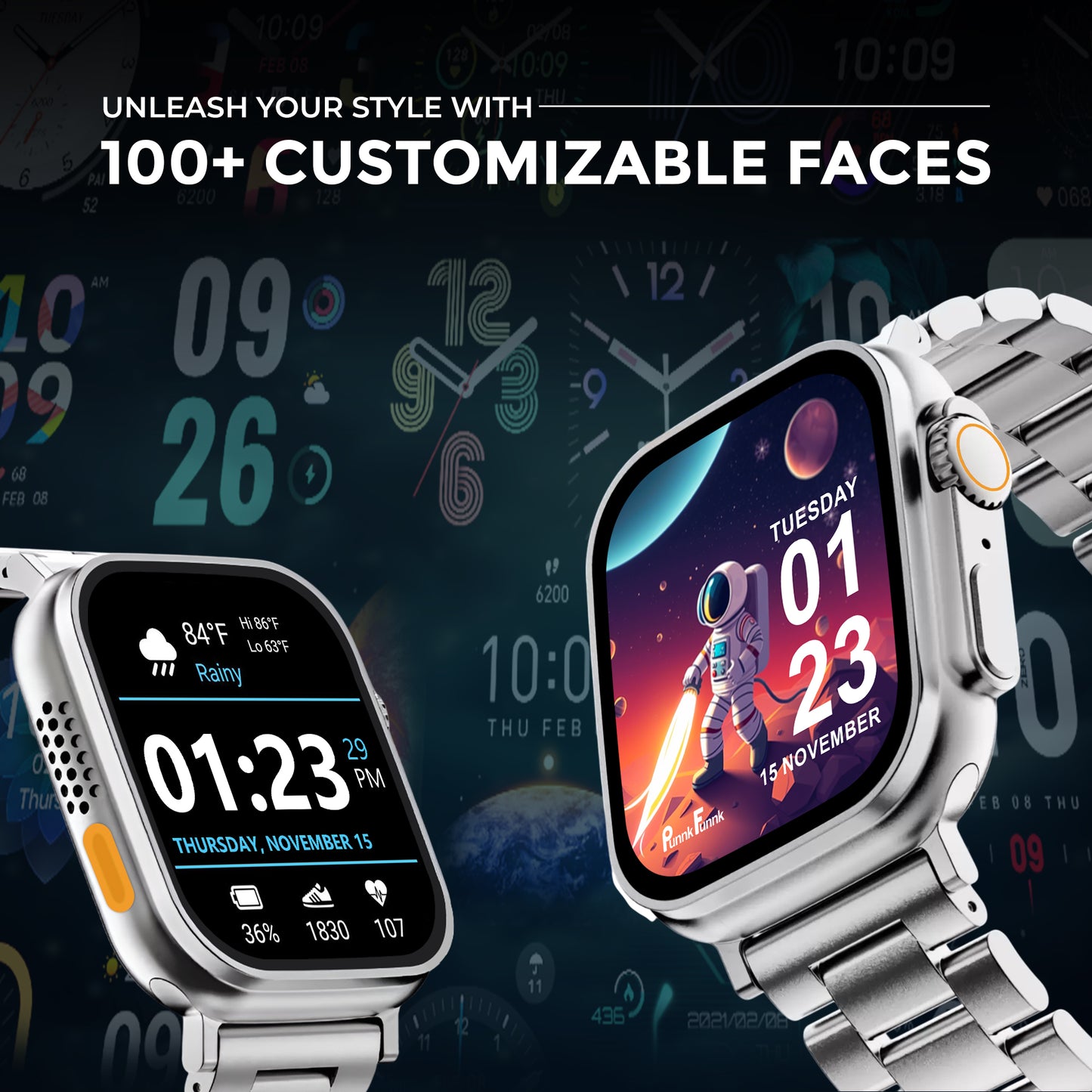 T800 Ultra Smartwatch Stainless Steel, BT Calling, Fitness & Music Smartwatch