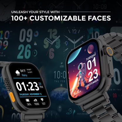 T800 Ultra Smartwatch Stainless Steel, BT Calling, Fitness & Music Smartwatch