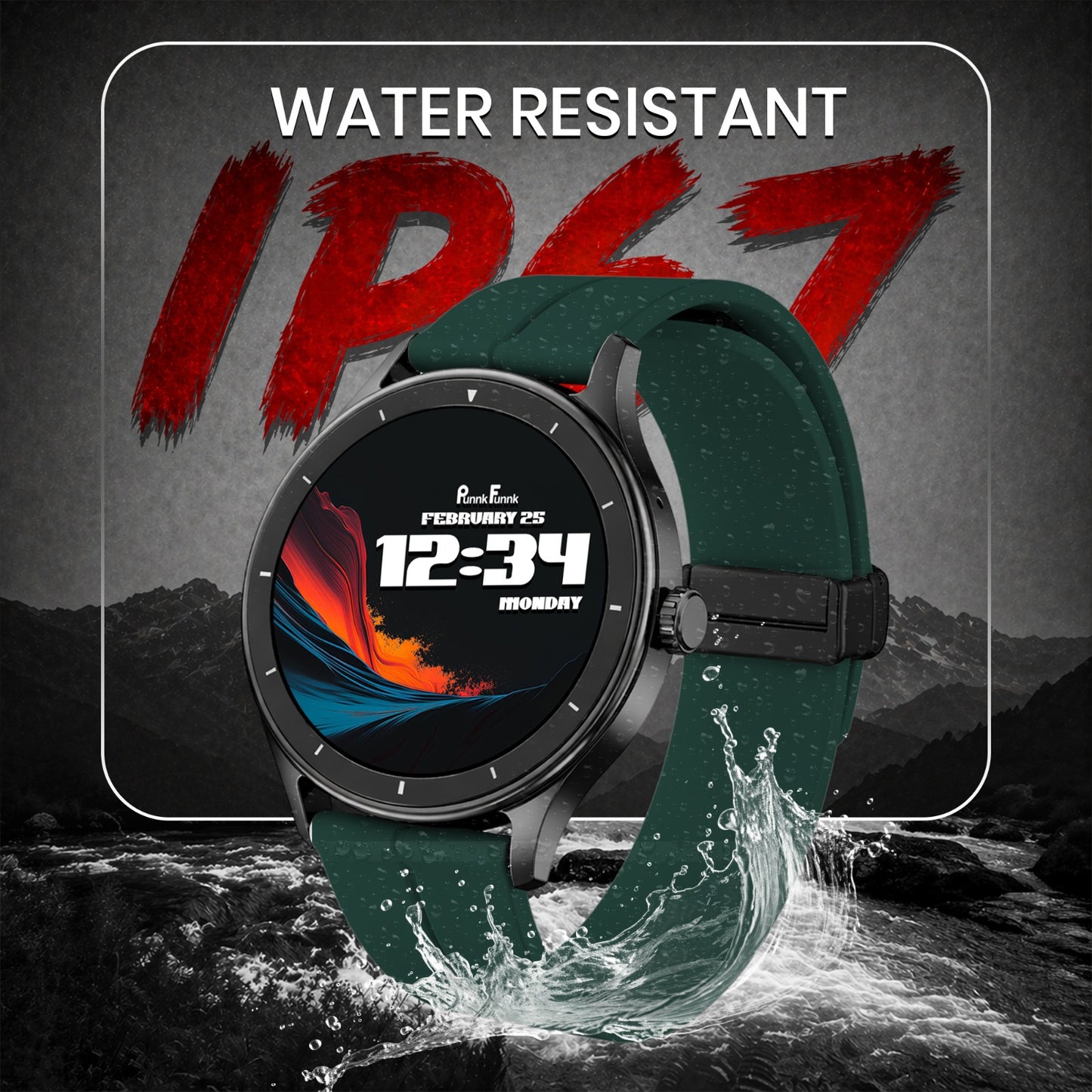 PunnkFunnk Active Lite 1.49"Amoled Display BT Calling, Notification, Music, Sports, fitness Smartwatch (Magnetic)