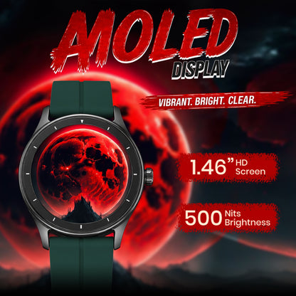 PunnkFunnk Active Lite 1.49"Amoled Display BT Calling, Notification, Music, Sports, fitness Smartwatch (Magnetic)