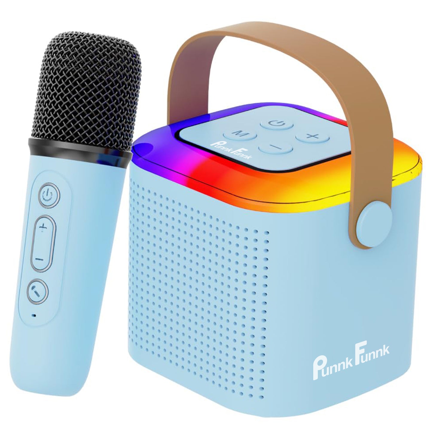 Wireless Mini Vocal Speaker with Dual Mic RGB Lights & Voice