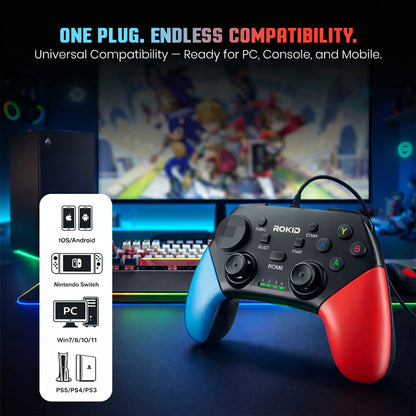 G9 Wired Gaming Controller for Android And iOS , PS3, PS4, PS5 Gamepad (Black / Red, For Android, PC, PS3, PS4, PS5)