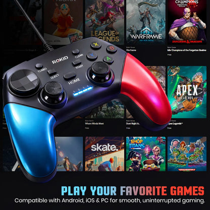 G9 Wired Gaming Controller for Android And iOS , PS3, PS4, PS5 Gamepad (Black / Red, For Android, PC, PS3, PS4, PS5)