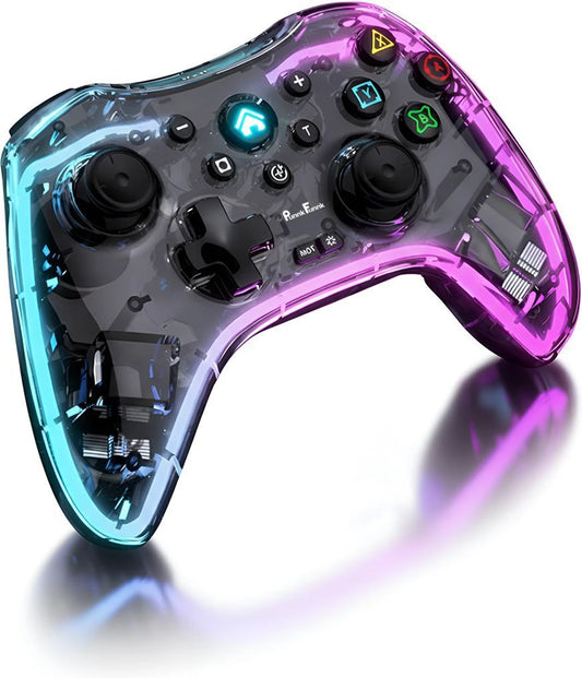 S03 Transparent Wireless Gaming Controller Nintendo Switch with Turbo & Vibration Bluetooth Gamepad (For Android, iOS, PC, PS3, PS4, PS5)