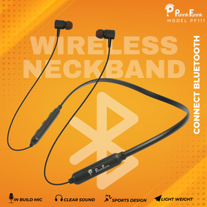 PunnkFunnk PF111 in-Ear Earphones Wireless Neckband with in-Built mic Feature