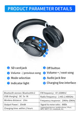 Load image into Gallery viewer, PunnkFunnk PF061 Foldable Bluetooth Headphones with Beautiful Lights
