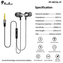 Load image into Gallery viewer, PunnkFunnk Metal47 In Ear Wired Earphone with Mic, Deep Bass Stereo Wired Earphone, All Device Support
