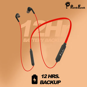PunnkFunnk PF100 in-Ear Earphones Wireless Neckband with in-Built mic Feature