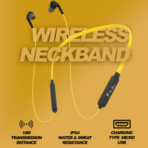 PunnkFunnk PF100 in-Ear Earphones Wireless Neckband with in-Built mic Feature