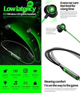 Plextone G2 Virtual 7.1CH Game 3D Sound Effect Gaming Wireless Earphone Wireless Headset V5.0 Gaming Earphone With Led Light